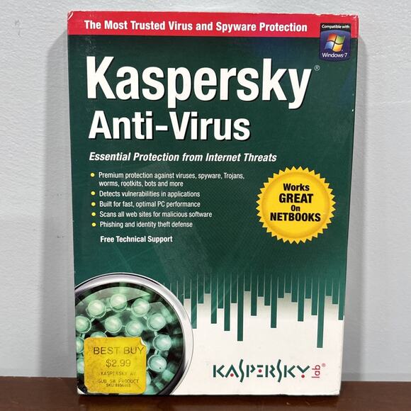 Unbranded Other - Kasperslab Anti-Virus Software PC Protection Netbook Compatible New Sealed